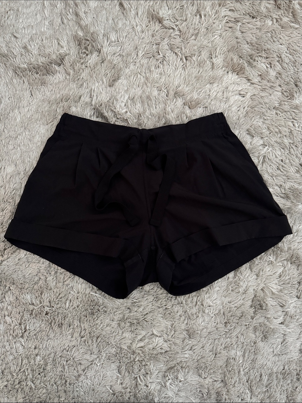 Black Lululemon Drawstring Athletic Shorts